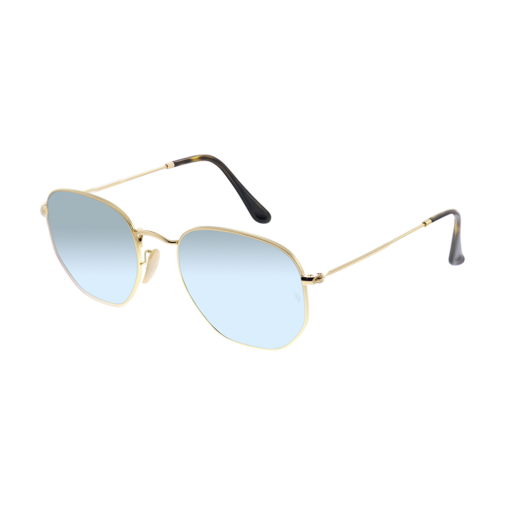 Ray-Ban Hexagonal RB 3548N 001/30 Gold Metal Sunglasses Grey  display picture 2